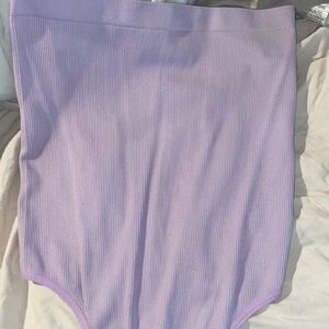 Purple strapless bodysuit